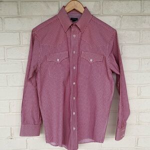 J. Peterman Red Check Western Button up Shirt